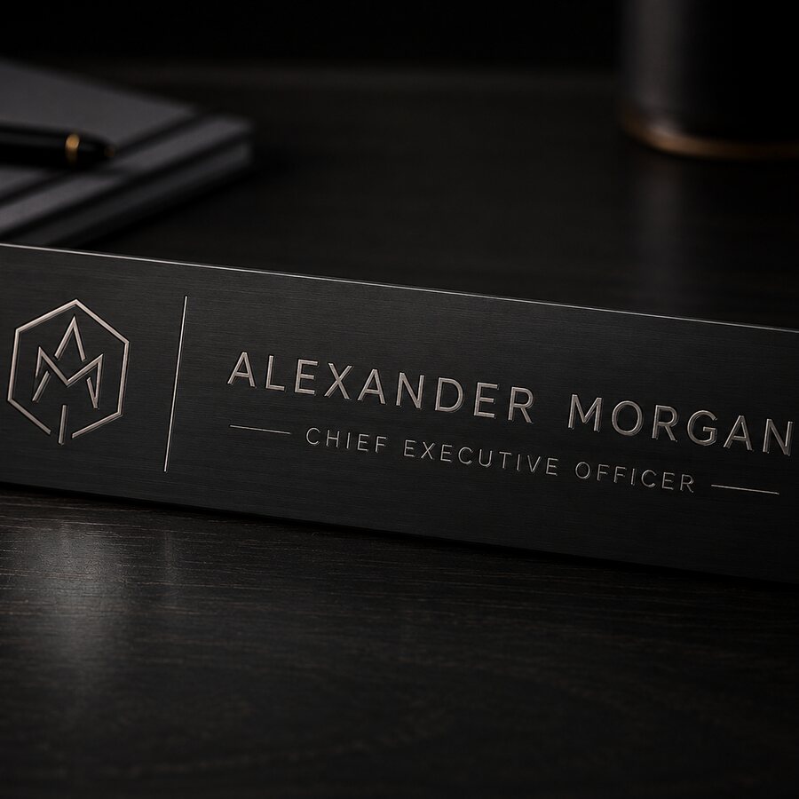 Engraved desk nameplate inspiration