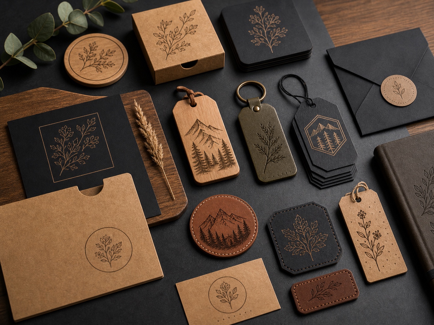 Sample collage direction for cards tags and packaging
