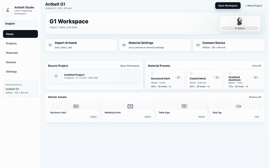 AntBelt Studio three-step workflow demo